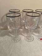 Set of 8 Fostoria Silver Rim Stemmed Glasses