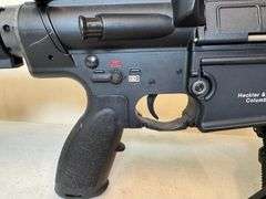Heckler & Koch MR 762 A1 Semi-Automatic Rifle with Weaver scope, bipod, and sling.