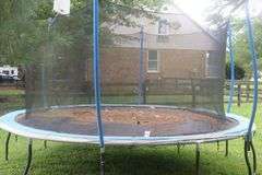 14 Foot Trampoline With Full Net, Padding, and Basketball back (no net/goal)                            **Buyer Bring Help To Remover