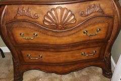 Unique French Style Wood 2 Drawer Dresser   32"x34.5"x18"
