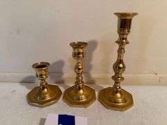 Baldwin Brass Candlestick Holders - Set of Three