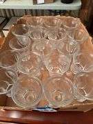 Lot of Clear Glass Footed Dessert Cups or Goblets - Box of Approx. 20