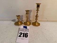 Baldwin Brass Candlestick Holders - Set of Three