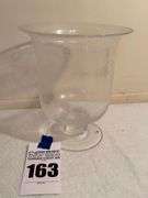 Large Clear Glass Vase with Bubble Design