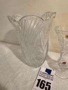 Two Piece Crystal Vase and Bud Vase Set