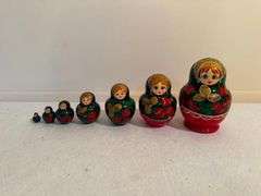 Set of 7 Hand-Painted Russian Nesting Dolls