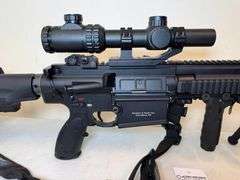 Heckler & Koch MR 762 A1 Semi-Automatic Rifle with Weaver scope, bipod, and sling.
