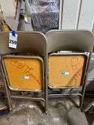 Pair of Metal Folding Chairs with Named Backs