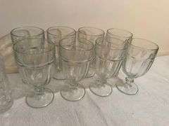 Set of Ten Pressed Glass Drinking Glasses