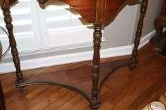Antique Wood Console/Side Table with unique shape   30.5"x36"x14"