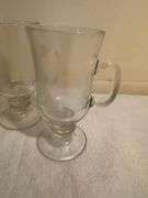 Set of 5 Clear Glass Irish Coffee Mugs