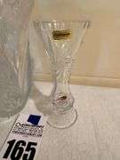 Two Piece Crystal Vase and Bud Vase Set