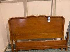 Wooden Full Size Bed Frame with Headboard and Rails