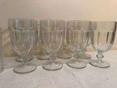 Set of Ten Pressed Glass Drinking Glasses