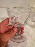 Pressed Glass Dessert Set - Footed Bowls and Creamers