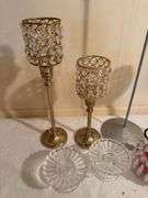 Assorted Decorative Candle Holders - Crystal, Metal, and Glass