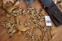 Variety of Wall Decorative Items: Shelf (16"x14"x5"), Plastic Butterflies, Display Shelf with glass front, etc.