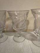 Lot of Clear Glass Footed Dessert Cups or Goblets - Box of Approx. 20