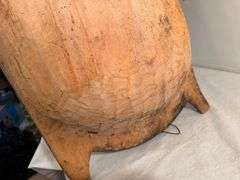Large Hand-Carved Wooden Dough Bowl