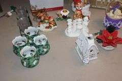 Variety of Christmas candle, Holders, and Decorative Items (2 in box)