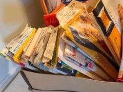 Sewing Lot with Patterns, Threads, and Malden Photo Collage