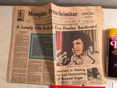 Elvis Presley Memorabilia Lot: Newspaper, Magazine, and Book