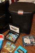 2 Drawer Metal File Cabinet (24.5"x14"x18"), adding Machine, Print Paper (3), Echo Show (in box), Shredder top, Alert System (in box), and additional items