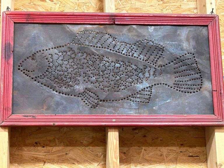 Framed Tin Fish Picture- Bring Tools To Remove