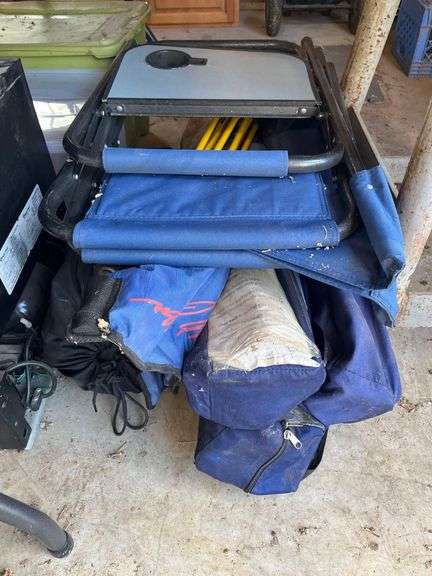 5 Folding Chairs and a Sleeping Bag