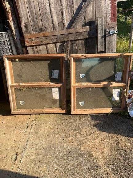 2-35”x36” Wood Frame Windows