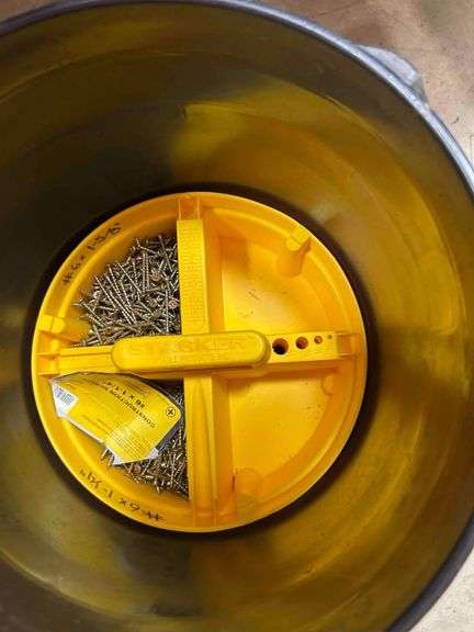 Bucket with Tool Belt, Lid, 4 Dividers with Contents