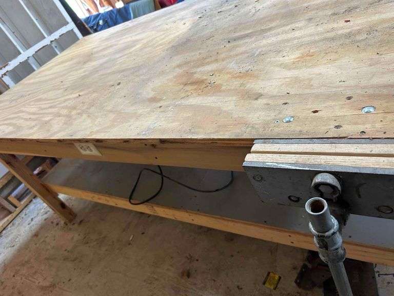 Work Table with 2 Drawers and Contents VERY HEAVY- 8’x4’x3’Tall
