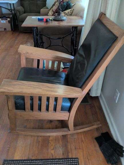 Leather Oak Rocker image
