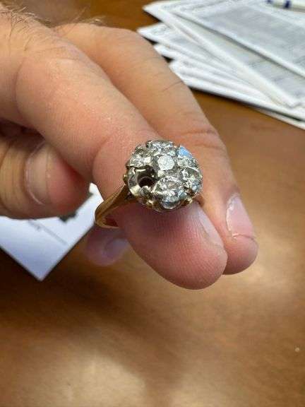 14k Ring with Diamonds - one diamond missing - size coming soon