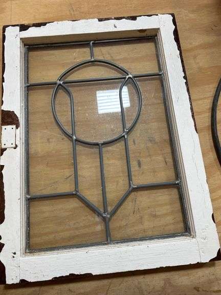 2 Vintage Lead Glass Windows- 17.5”x 23.5”