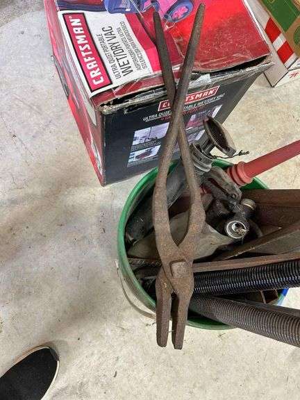 Bucket with Metal Scrap, Tools and Springs