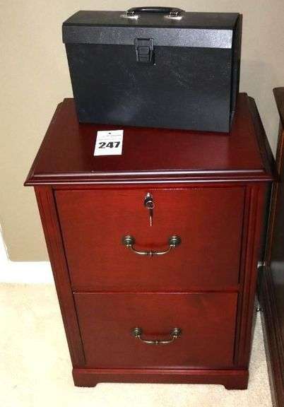 Wood 2 Drawer File Cabinet  (31"22"x17") with Expandable File Carrier image