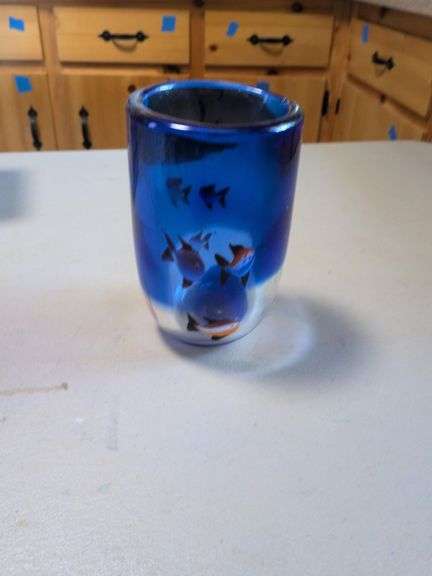 Blown Glass Vase with Fish image