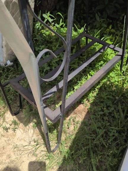 Wrought Iron Table and 3 Wood Drawers