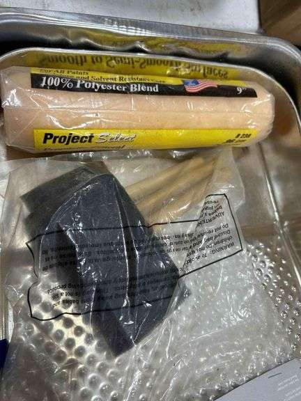 3 Paint Pans, Sponges and Roller Cover