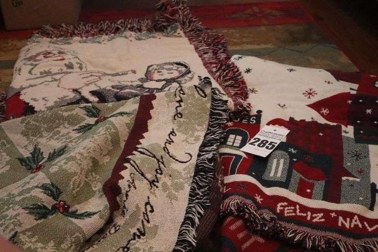 3 Large Christmas Themed Throws image