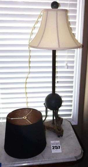 Table Lamp with Marble Ball 36"x15" and Shade and additional Shade image