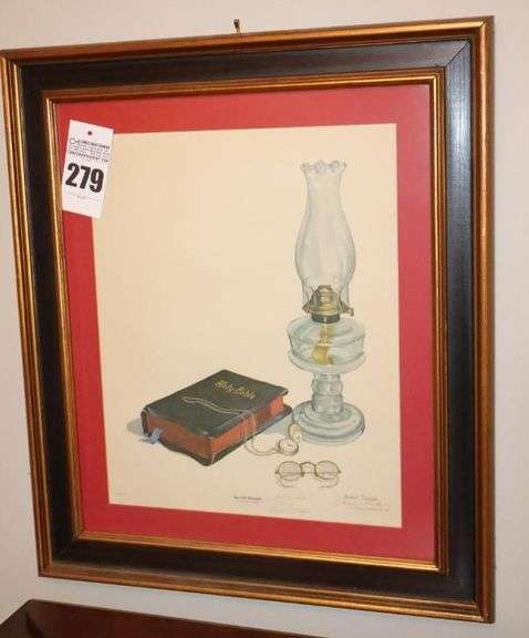 Framed and Matted Vintage Signed "Peaceful Thoughts" by Donnie Firkins Limited Edition 29"x25" image