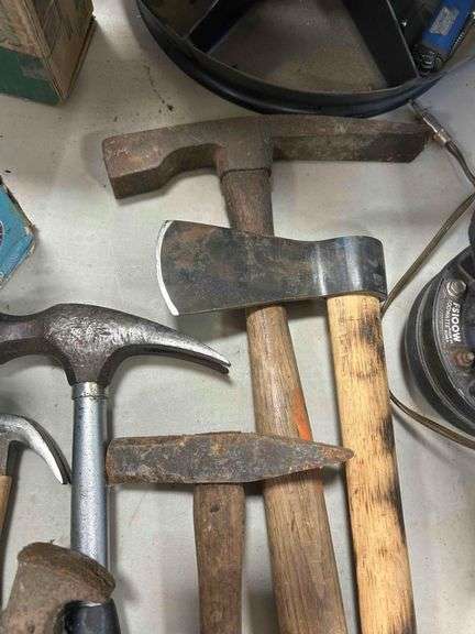 Lot of Axes, Hammers, Multi Tool , Etc