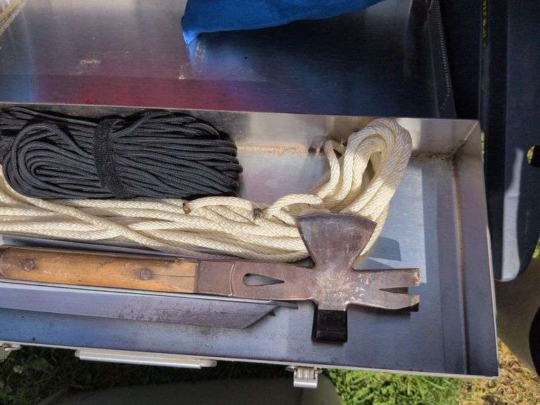 2 Totes - 2 Life Vests,Hose and Misc Camping Equipment