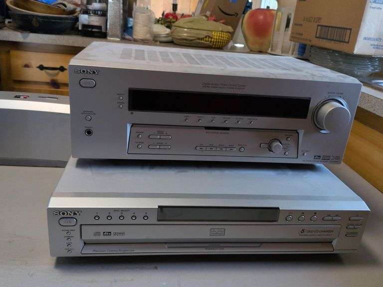6 Sony Speakers and Sony Stereo Sony 5 Disk Changer image