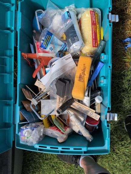 3 Totes - Painting Supplies, Gardening and Miscellaneous