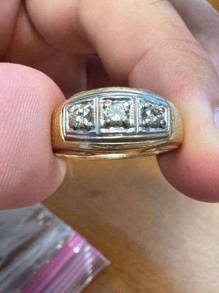 14k Ring with 3 Diamonds - size coming soon