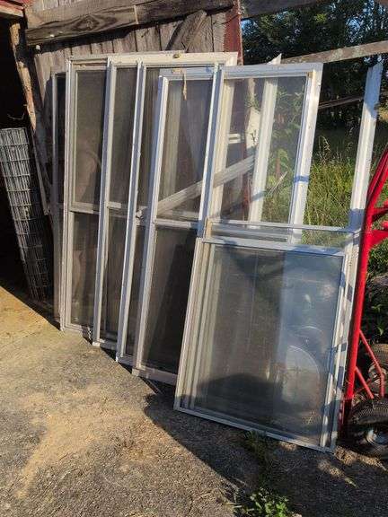 6 Storm Windows 36 x 61 1/2 Some Missing Glass