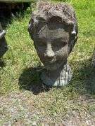 Woman Face Cement Planter